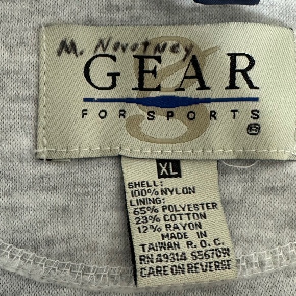 Vintage Notre Dame Navy Blue Hooded Lined Windbreaker Jacket XL GEAR For Sports - Picture 7 of 9